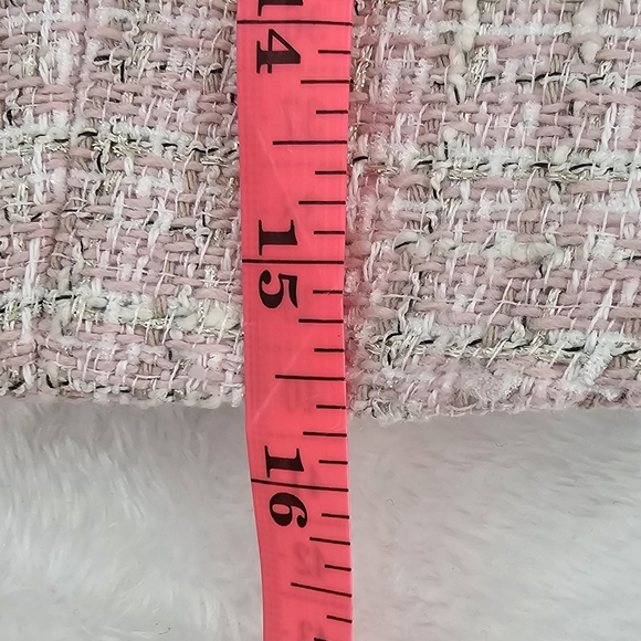 Zara Pink w/ Metallic Threads Tweed  Cropped Tank Top Womens Size Small - Picture 16 of 16